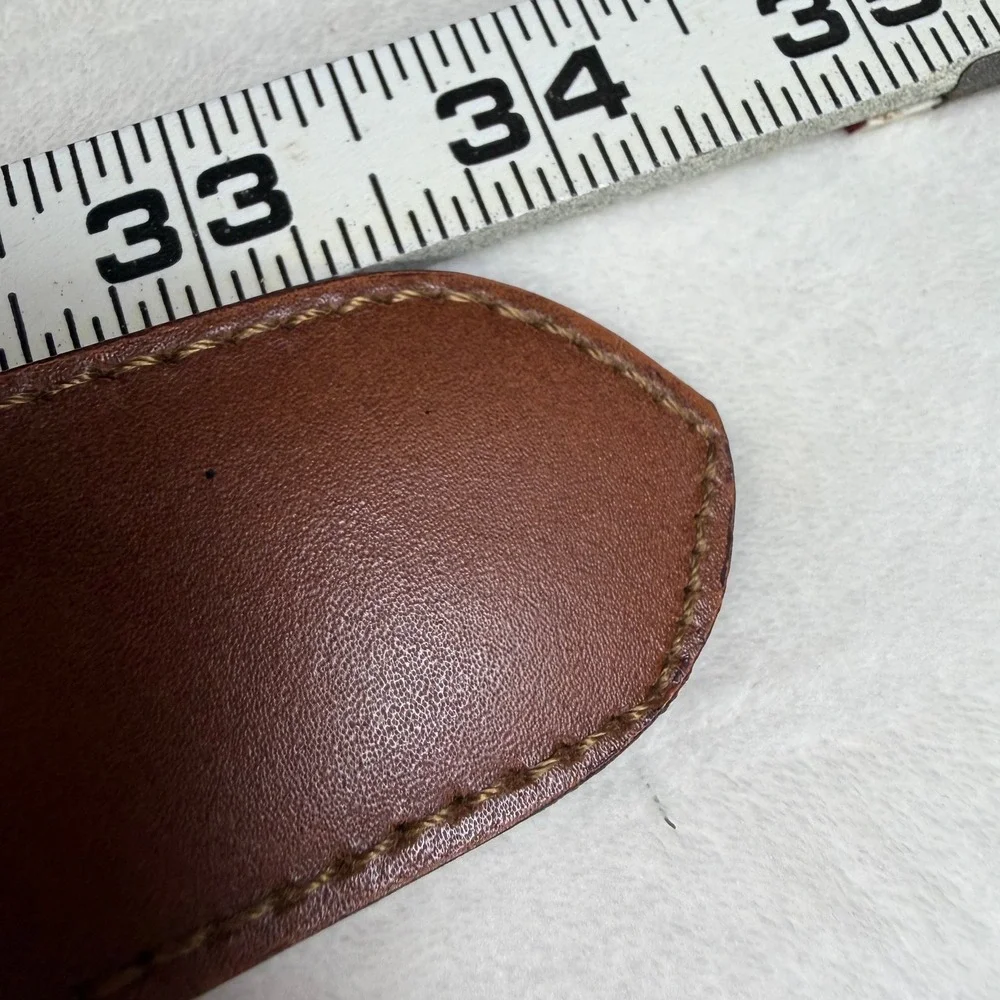 The‎ Limited Leather Belt Womens Small Brown Vintage Made in Italy Beaded Boho